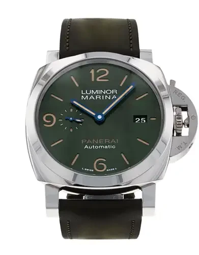 Panerai Luminor Marina PAM01116 Steel Green Dial Black Belt
