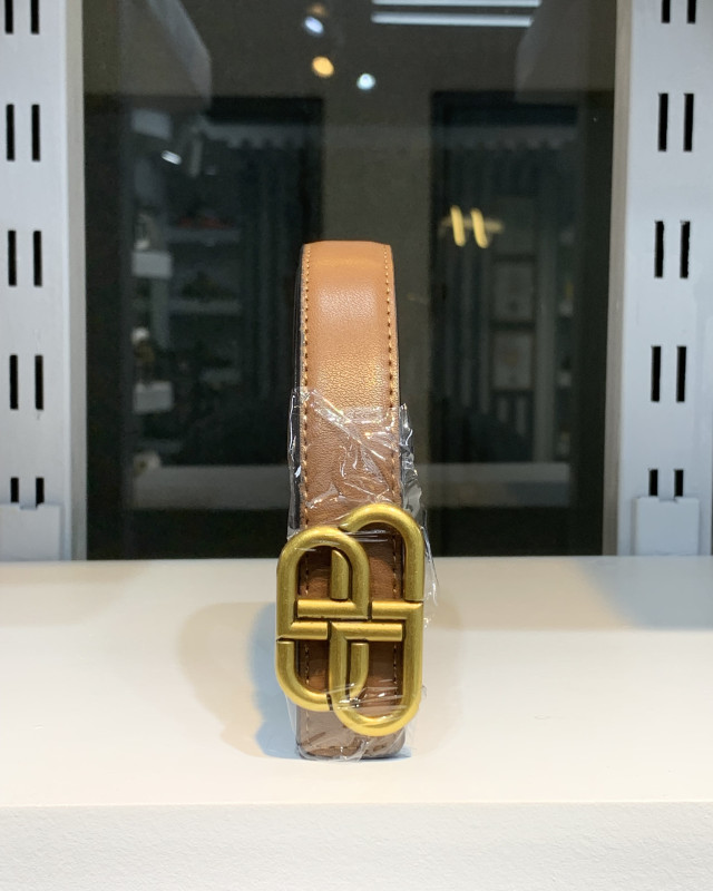 (W) Balenciaga Premium Belt Golden Color Buckle (1:1)